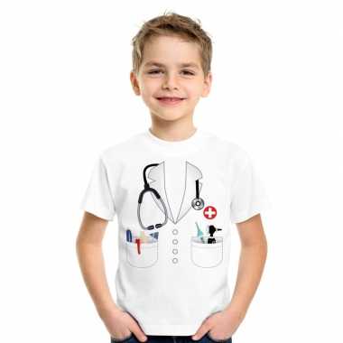 Doktersjas kostuum t shirt wit voor kinderen