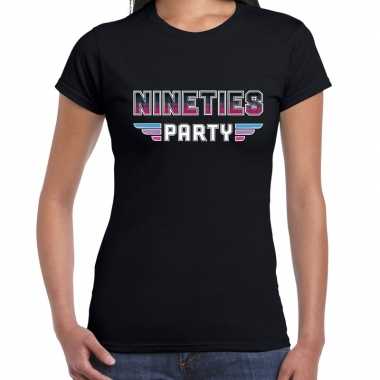 Nineties party feest t shirt zwart voor dames