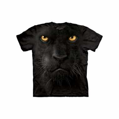 T shirt voor volwassenen met de afdruk van een zwarte luipaard