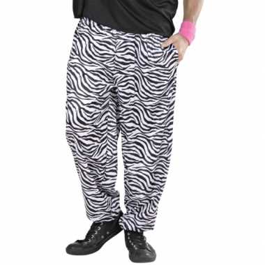 Witte 90s broek met zebra print