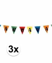 3x carnaval vlaggen 10 meter
