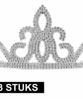 3x prinsessen tiara zilver voor dames