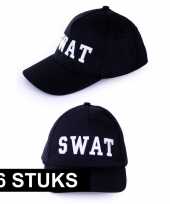 6x politie swat baseball caps verkleedkleding voor volwassenen