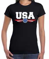 Amerika america usa anden t-shirt zwart dames