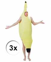 Bananen outfits 3 x voor volwassenen