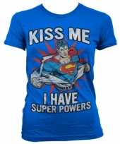 Blauw superman girly t-shirt