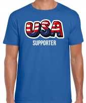 Blauw t-shirt usa amerika supporter ek wk voor heren