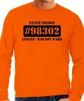 Boeven gevangenen vrijgezellen sweater oranje bad boy ward voor heren