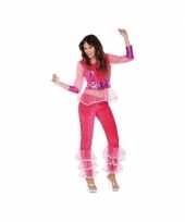 Carnavalskostuum disco roze voor dames
