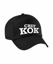 Chef kok verkleed pet zwart kinderen