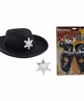 Cowboy accessoire set zwart voor kinderen