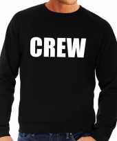 Crew tekst sweater trui zwart voor heren