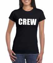 Crew tekst t-shirt zwart dames