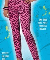 Dames legging roze zebra print