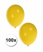 Decoratie ballonnen geel 100 stuks