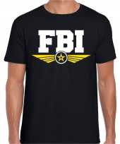 Fbi agent tekst t-shirt zwart voor heren