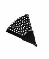 Feestartikel zwarte waaier met stippen