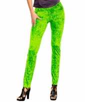 Feestkleding jeans legging neon groen
