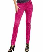 Feestkleding jeans legging neon roze