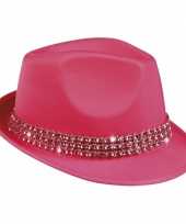 Fuchsia roze hoedjes met diamantjes