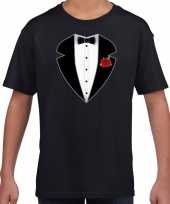 Gangster maffia pak kostuum t-shirt zwart voor kinderen