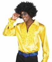 Gele disco overhemden met rouches