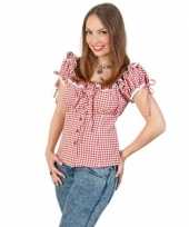 Geruite cowgirl overhemd voor dames rood wit