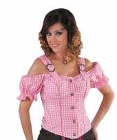 Geruite cowgirl overhemd voor dames roze
