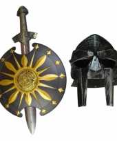 Gladiator set helm met zwaard en schild voor volwassenen
