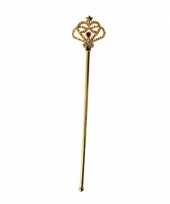Gouden feeen prinsessen staf 28 cm speelgoed verkleedaccessoire