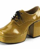 Gouden flowerpower glitter schoenen