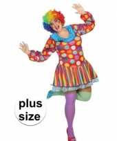 Grote maten clown verkleed jurk kostuum voor dames