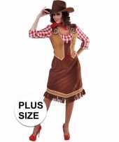 Grote maten cowgirl jurk met geruite blouse voor dames