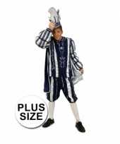 Grote maten prins carnaval outfit blauw wit