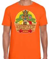 Hawaii feest t-shirt shirt tiki bar aloha oranje voor heren