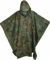 Herbruikbare camouflage regenponcho voor volwassenen one size