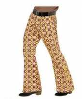 Heren hippie broek met retro print maat xxl
