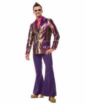 Hippie broek paars met wijde pijpen voor heren