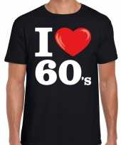 I love 60s sixties t-shirt zwart heren