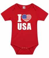 I love usa baby rompertje rood amerika jongen meisje