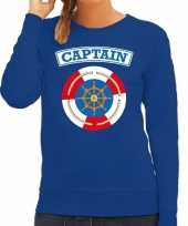 Kapitein captain verkleed sweater blauw voor dames