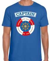 Kapitein captain verkleed t-shirt blauw voor heren