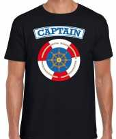 Kapitein captain verkleed t-shirt zwart voor heren
