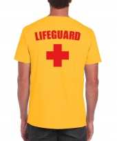 Lifeguard strandwacht verkleed t-shirt shirt geel voor heren
