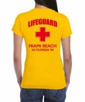 Lifeguard strandwacht verkleed t-shirt shirt lifeguard miami beach florida geel voor dames
