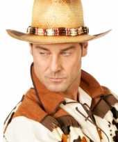 Luxe cowboy hoed voor heren met kralenketting