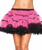 Luxe petticoat voor dames fuchsia met zwart