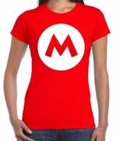 Mario loodgieter verkleed t-shirt rood voor dames