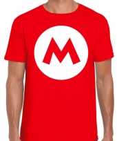 Mario loodgieter verkleed t-shirt rood voor heren