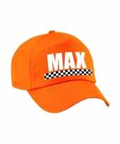 Max finish vlag verkleed pet oranje voor kinderen